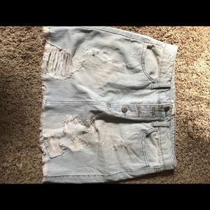 Light washed jean skirt